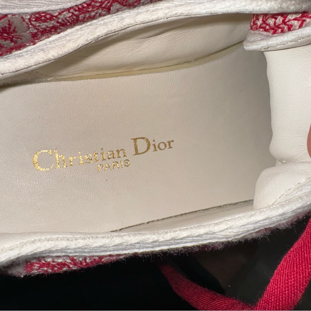 Christian Dior Floral Toile De Jouy Red & White Chinese New Year Sneakers - Picture 9 of 11